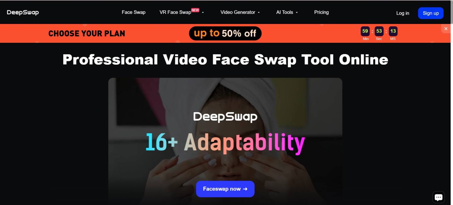DeepSwap AI browser-based face swap tool