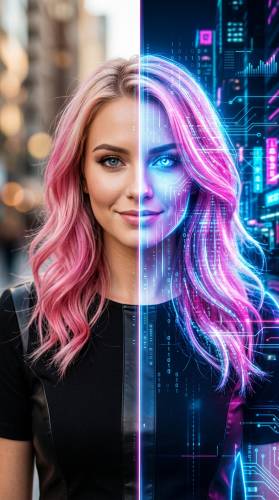 AI face swap comparison illustration